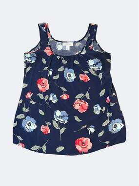 Motherhood Maternity Navy Blue Floral Sleeveless Blouse Tank Top Size M